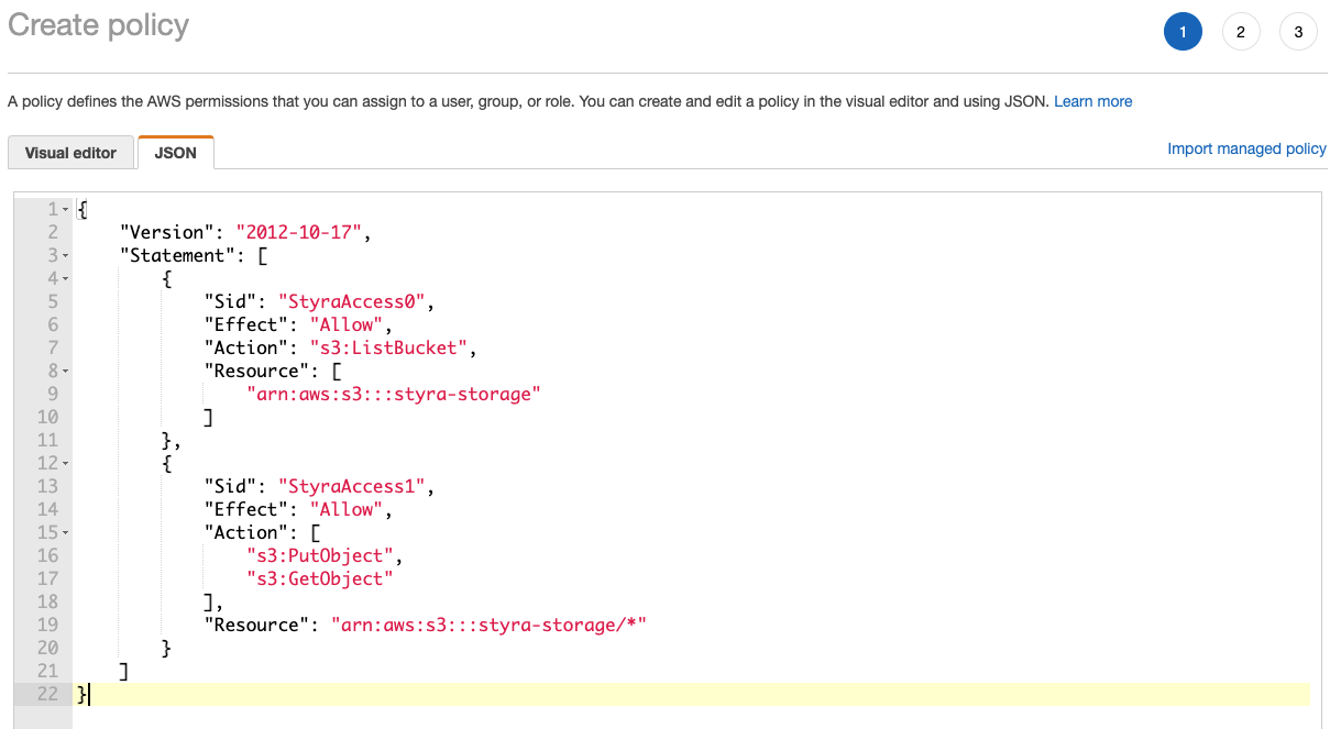 Figure 3 - IAM Create Policy