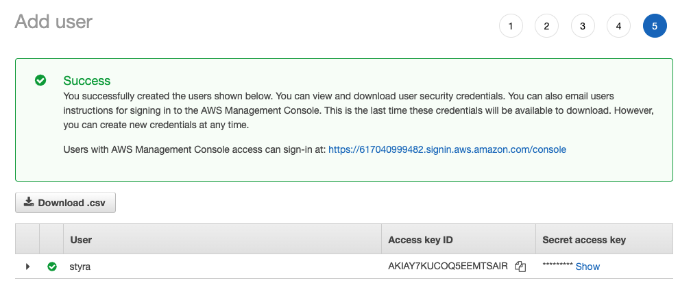 Figure 6 - IAM Keys