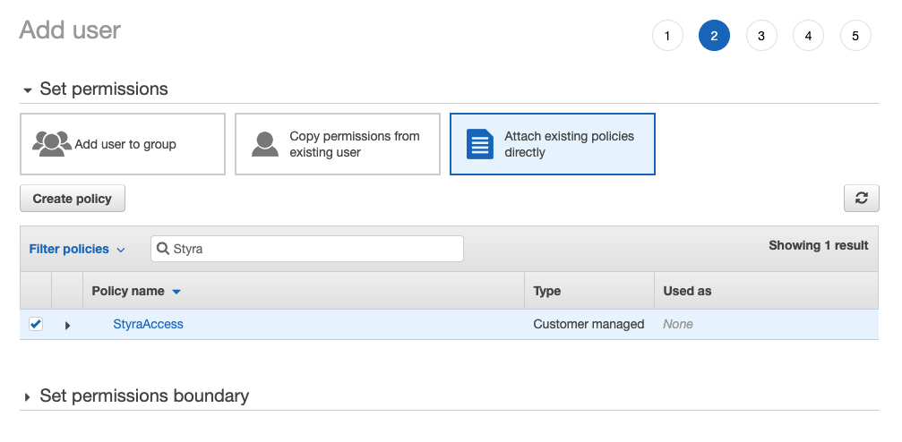 Figure 5 - IAM Permissions
