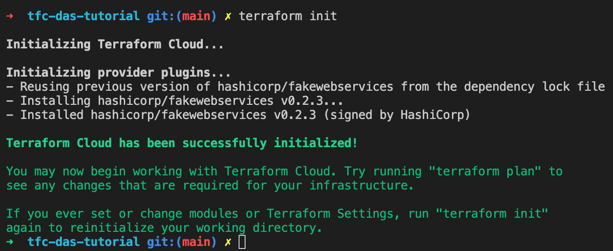 Figure 1 - Initialize Terraform Cloud Figure 1 - Initialize Terraform Cloud